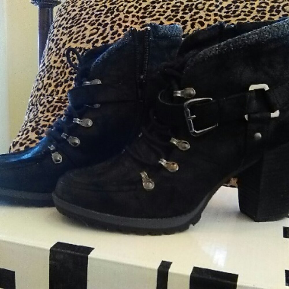 Not Rated, Women's Tall Black Ankle Boot, 10